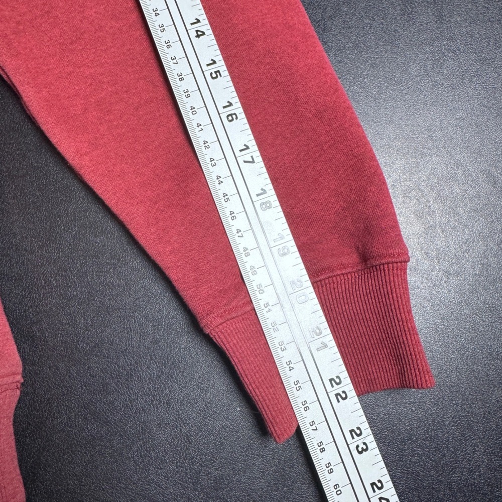 Columbia Sweatshirt Mens Medium Red Solid Crewneck Fleece Pullover Logo - Picture 5 of 5